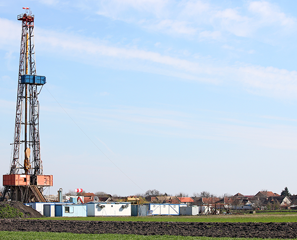 Fracking well in residential neighborhood