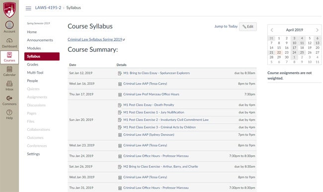 course syllabus