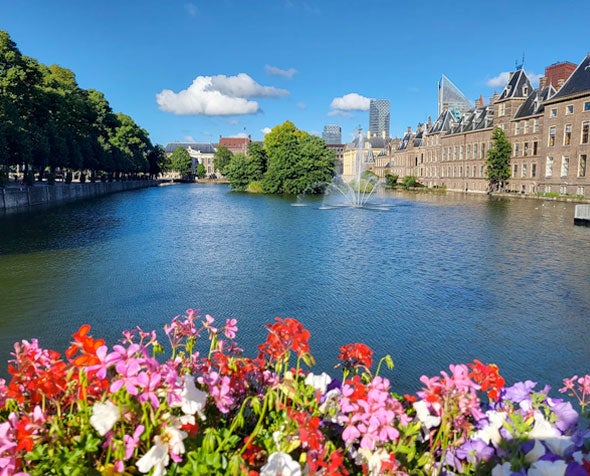 river with flowers in the Hague